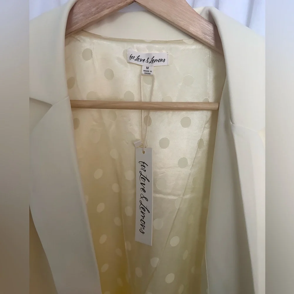 For Love & Lemons NWT “Courtney” Yellow Boyfriend Blazer Sz M - Picture 5 of 6